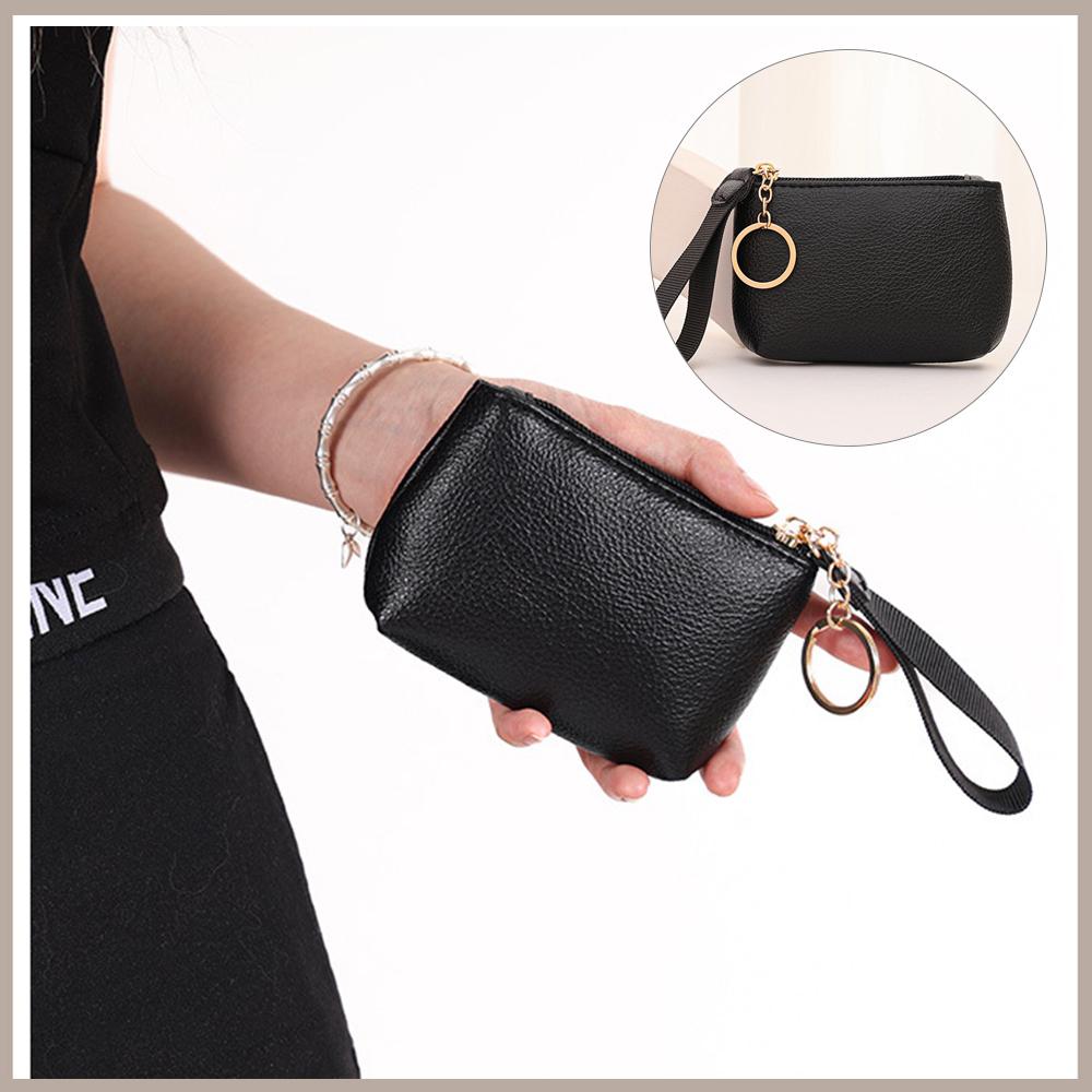 New Multifunctional Wallet Zipper Solid Color Clutch Bags PU Leather Coin Bag