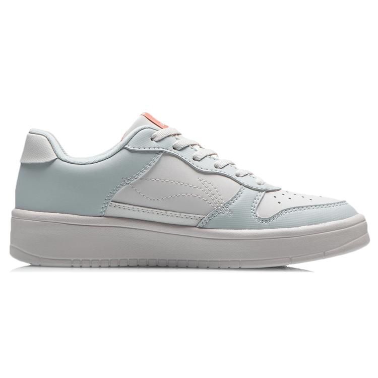 New LiNing Sports Life Collection Abrasion Resistant Breathable Low Top Skateboard Shoes Women's White Blue Orange AGCQ578-6