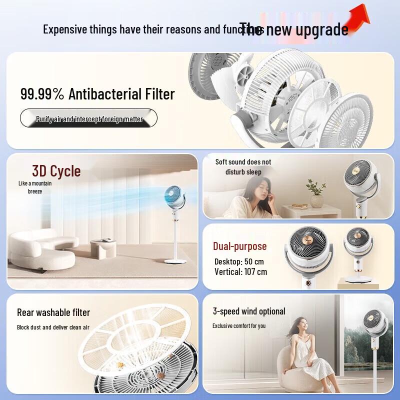 Midea FGA24TL Quiet Purifying Air Circulator Fan CN Plug (adapter Included)