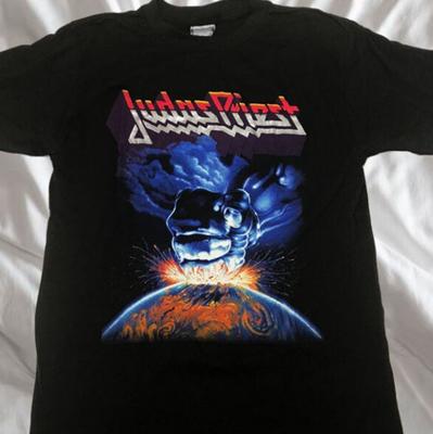 Judas Priest Ram It Down Shove It Up Retro Black T-Shirt