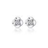 Hermosa:J E076 Silver 925 Silver Earrings Silver Earrings Cubic Flower Earrings Mini Earrings Flower Earrings