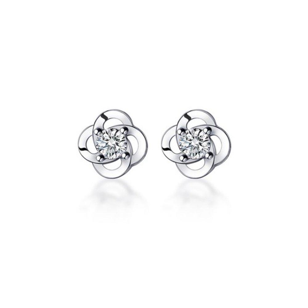 Hermosa:J E076 Silver 925 Silver Earrings Silver Earrings Cubic Flower Earrings Mini Earrings Flower Earrings