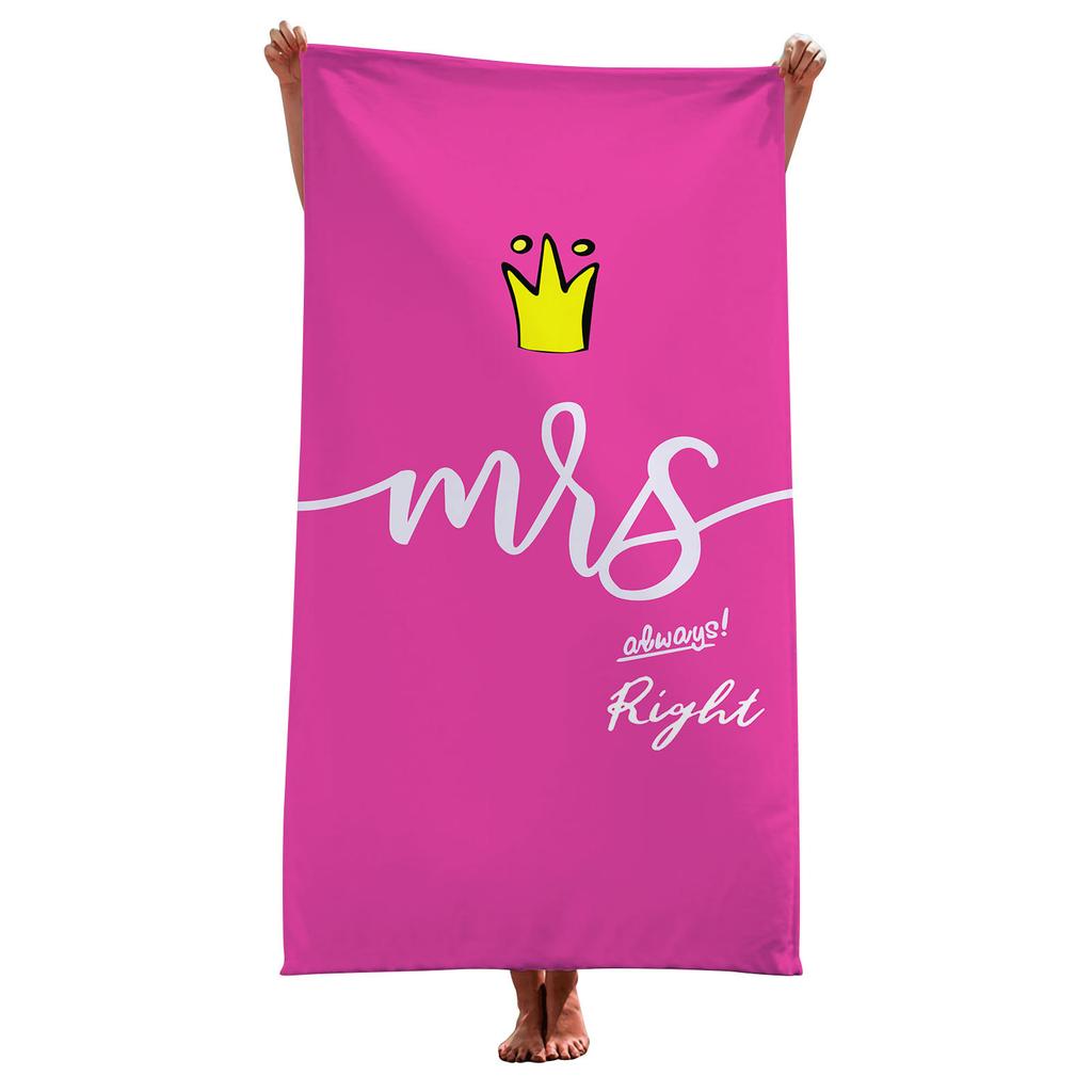 King and Queen's Velvet Bath Towel Beach Towel Cushion Large Bath Towel Beach Towel Printed Microfiber Towel Minimum Order