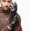 Nappaglo Genuine Sheepskin Leather Handmade with Lining Deep Smartphone Men's Gloves, (M, Brown, Compatible)