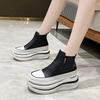 fashion 7cm Thick-soled Hidden Heel Ankle Boots All-match Comfortable High-top Sneakers Autumn New Chelsea Short Boots Casual Shoes