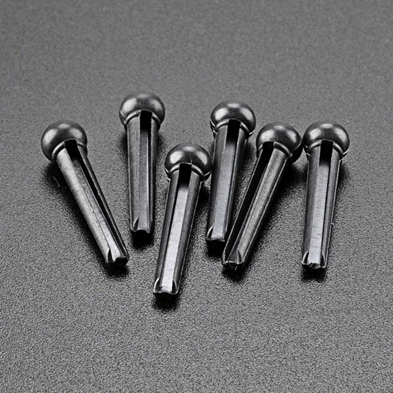6 Pcs Acoustic Guitar Bridge Pins with Abalone Dot Guitar Replacement Part Various Style Bridge Pins Use for Folk Guitar