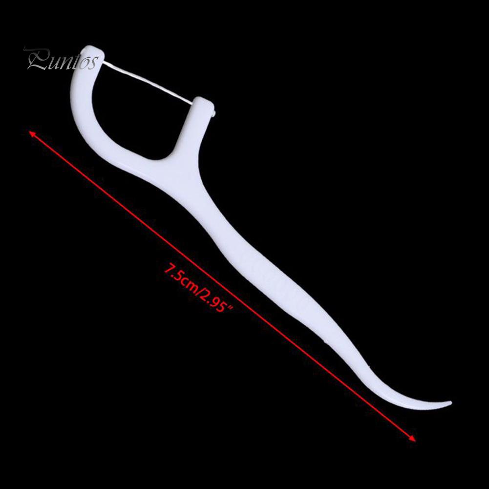 Puntos 50Pcs Dental Floss Flosser Pick Toothpicks Stick Oral Care Teeth Cleaning