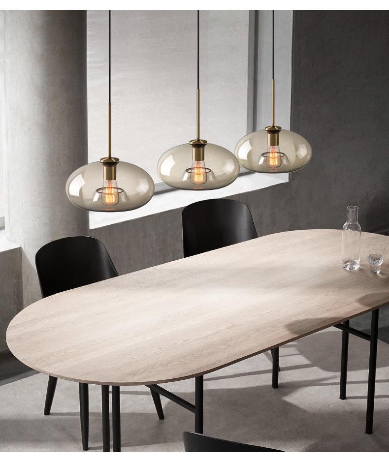 Nordic Industrial Glass Pendant Light for Cafe/Bar