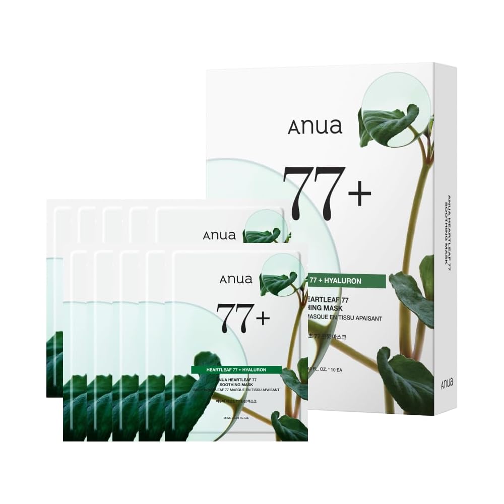 Anua Dokudami 77 Hydrating Mask Pack 10 Sheets Moisture Care for Oily Combination Skin Skincare