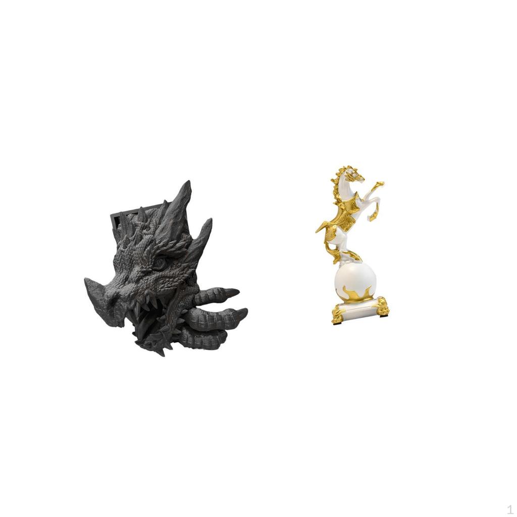 Dragon Bookend Book Support Horse Figurine Modern Statue Animal Sculpture Holder for Bookshelf