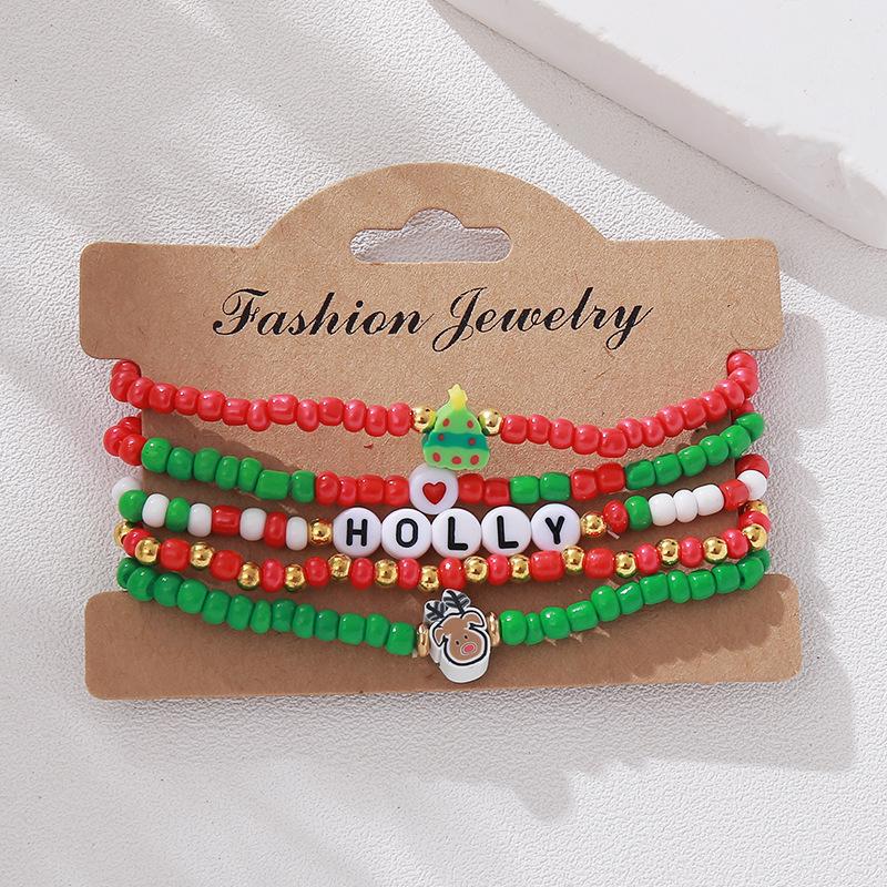 Europäisches & Amerikanisches Weihnachts-Perlenarmband-Set für Damen