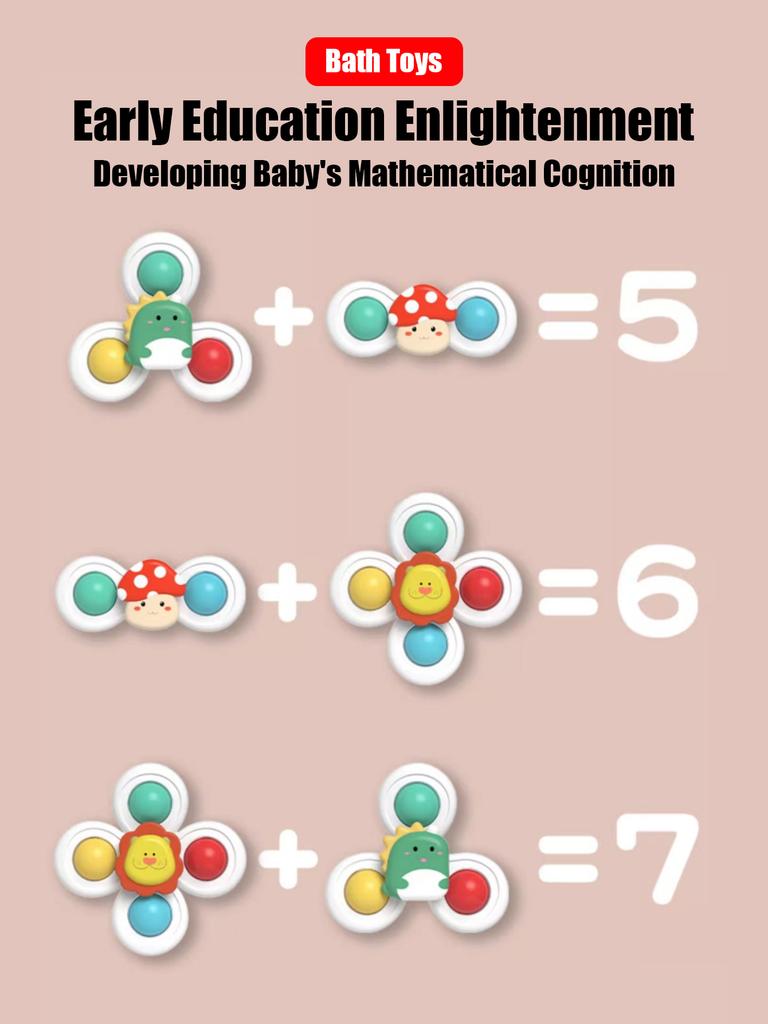 3 Peças/Conjunto Ventosa Giratória Desenho Animado Animal Spinner Brinquedos Crianças Janela Bebê Cadeira Alta Mesa Viagem Brinquedo de Banho para Crianças Presente