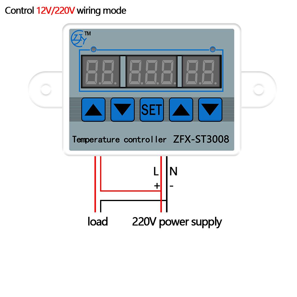 ZFX-ST3008 Microcomputer Temperature Controller Digital Thermostat Intelligent Time Controller Adjustable NTC10K Measurement