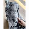 Casual High-Waist Ice Silk Ink Painting Tie-Dye Trousers