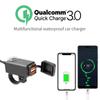 12V-24V Motorcycle USB Charger QC3.0/3.1A Dual Usb Port Waterproof Motorcycle Handlebar Charger Adapter with Switch Motorbike Accessories