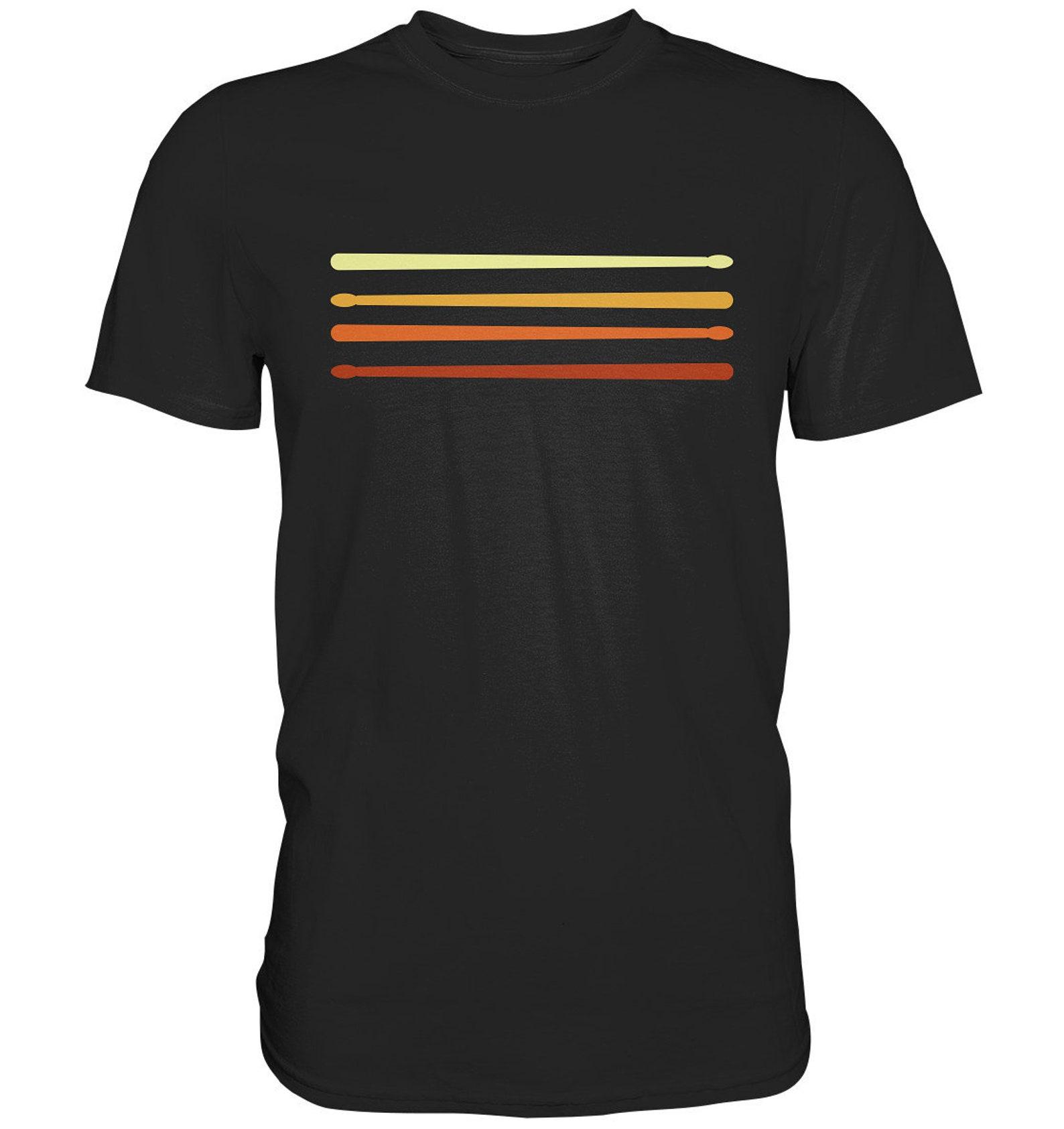 T-Shirt Drumsticks Retro Drumstick • Vintage Drummer Gift • Band Rehearsal Musician Drummer - Premium Shirt S