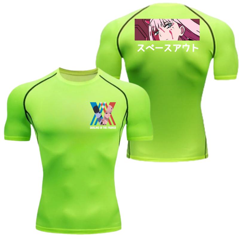 

Мужская компрессионная футболка для фитнеса, бега, спорта, быстросохнущая, Zero Two, дышащая, с короткими рукавами, эластичная ткань для летних тренировок XXXL