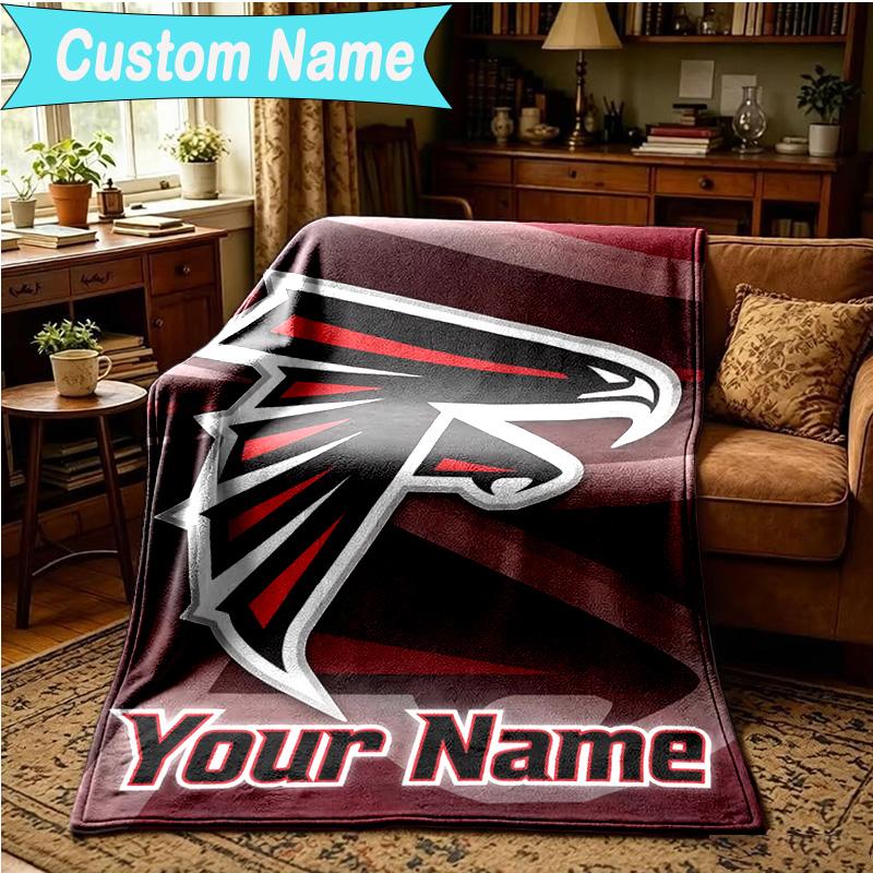 1PC Custom Name Blanket Atlanta Logo Flannel blankets Patterns Throw Blanket All-Season Soft Gift for Couch, Bed, Camping, Birthday gifts