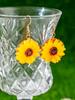 Summer Fresh Pastoral Acrylic Sheet Flower Sunflower Epoxy Girl Versatile Ear Hanging Earrings
