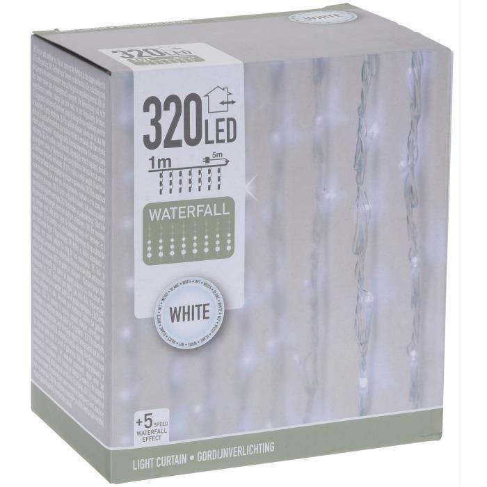 Home & Styling Lumières De Noël Cascade 220 Leds 1 Mètre Blanc