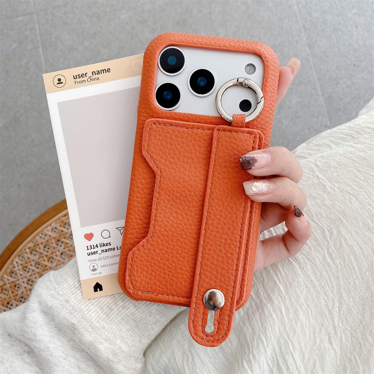 

Wrist Strap Ring Anti-drop Phone Case for IPhone 17 Air 16 15 14 Plus 13 12 11 Pro Max X XS XR 7 8 Wallet Card Slot Pocket Cover iPhone17 Pro