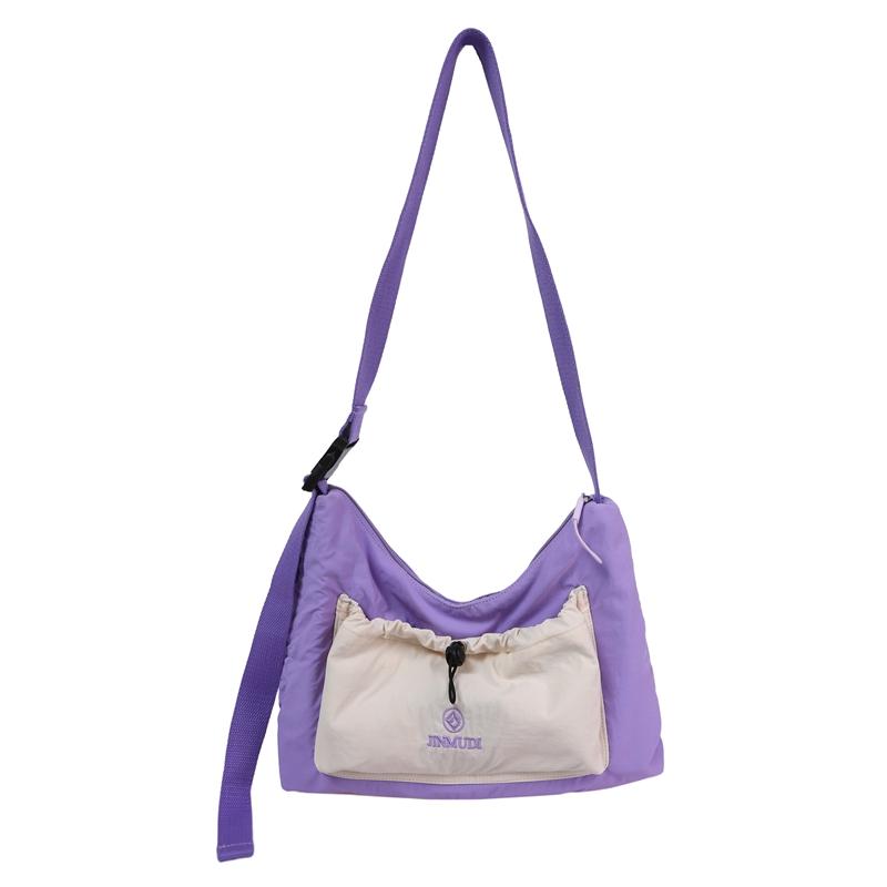 Commuter Pleated Hobo Bag Women's Large Capacity Waterproof Nylon Crossbody Bag Men's Shoulder Bag