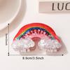 Dreamy Rainbow Cloud Shark Hair Clip – Sweet Metal Spring Claw for Women