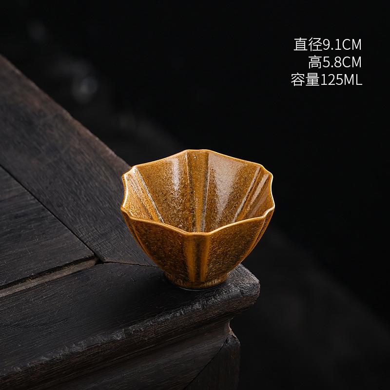 Coarse Pottery Master Cup Single Cup Women'S Ceramic Teacup Kung Fu Tea Set Household Tea Cup Small Cup Chinese Tea Cup Jianzhan