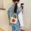 Woven Beach Strawberry Bag Bow Shaped Crossbody Bag Suitable For  Outdoor Travel