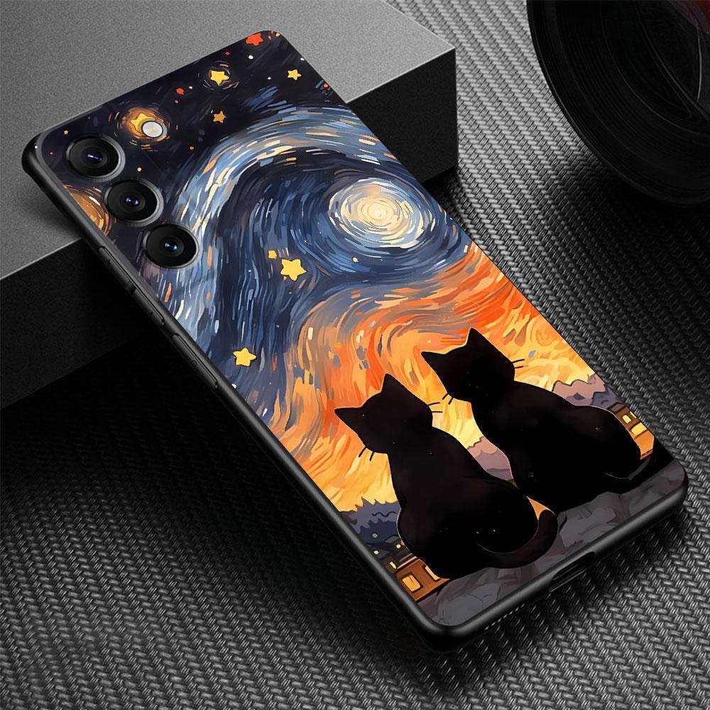 Starry Sky Cat Silicone Capa Bumper Cover Phone Case for Huawei P30 Lite P40 Lite P Smart Z P30 Pro P20 Lite P Smart 2019 P20