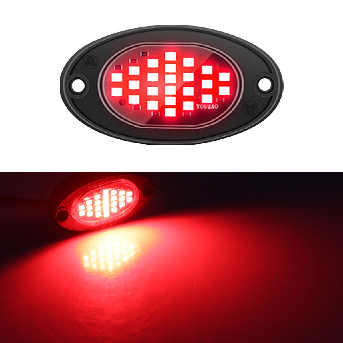 

1 шт. Автомобильный светильник для шасси, подсветка днища, светодиодные фонари 24SMD, атмосферный свет для телевизора, UTV, внедорожные рок-фары 12 В красный