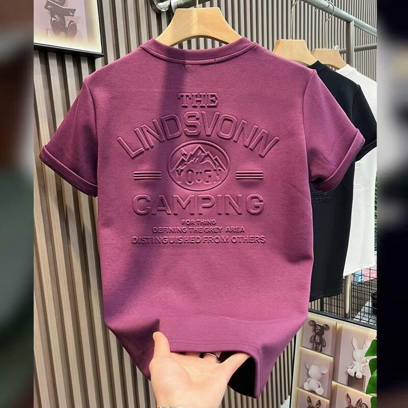 

220 г Премиальная американская футболка с коротким рукавом - Идеально подходит для видео-презентаций, T2756; Dewu Live предлагает 280г Качества M фиолетовый