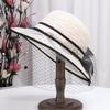 Vintage Summer Sun Hat with Bowknot - Fashionable Lace & Mesh Design, UV Protection, Perfect for Women's Outdoor Activities