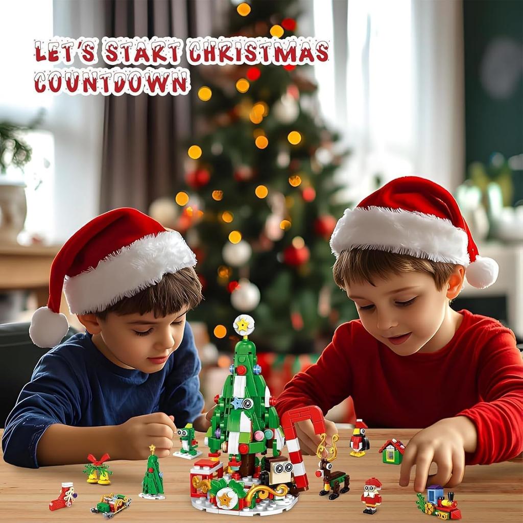 2024 Christmas Advent Calendar with Building Pretend Play Christmas Gift for Boys and Christmas Ages 6 and Up Blocks, Kids' Toy, 24-Day Countdown,