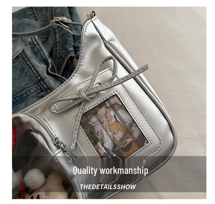 Cross-border Girls Anime Ita Bag - Large Capacity Transparent Button Shoulder Bag