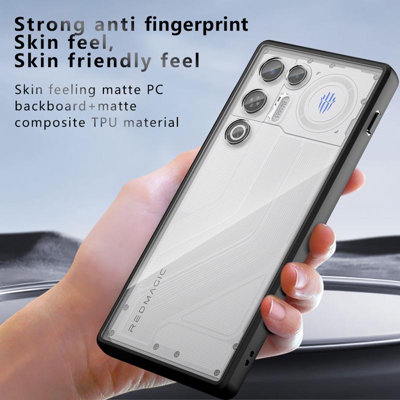 Para ZTE Nubia Red Magic 11 Air Funda Antigolpes Textura de Piel Mate PC+TPU Antihuellas Transparente