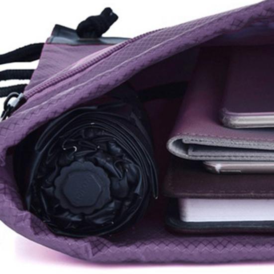 Unisex Sports Backpack Foldable Water-resistant Pure Color Drawstring Backpack for Workout