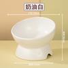 Creative Ceramic Tall Footed Drinking Water Food Bowls, Anti Overturning Neck Protection, Slanted Mouth, Cat Bowl, Supplies, 1Pc