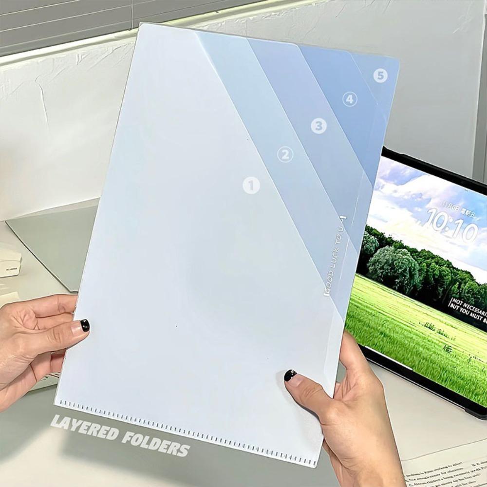 

Шестислойный зажим для хранения контрольной бумаги PP Органайзер для файлов Простая сумка для документов Студенты синий