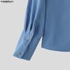 INCERUN S-5XL Men Casual Stand Neck Long Sleeve Side Buttons Shirts Tops