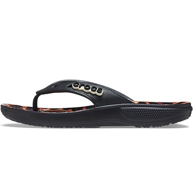 

Crocs Classic Animal Flip Flops Unisex Leopard Print Black Leopard 38-39