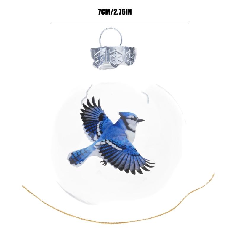 Artistic Nature Bird Clear Christmas Ball Ornament Holiday Decorations For Festives Tree Decoration Memorables Gift