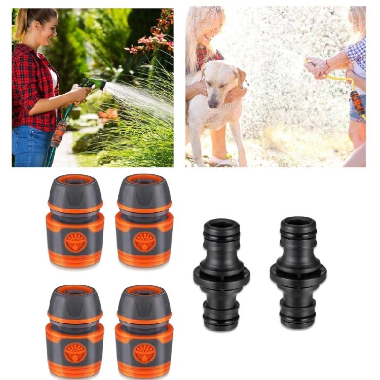 Multiple Size Hose Connector Pack 4 Standard Fittings and 2 Expandable Couplers for Stable Connection