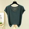 Letnia damska kamizelka bez rękawów z modalu Gładka V-neck Podstawowy T-shirt Luźny T-shirt z modalu Topy Codzienna podkoszulka