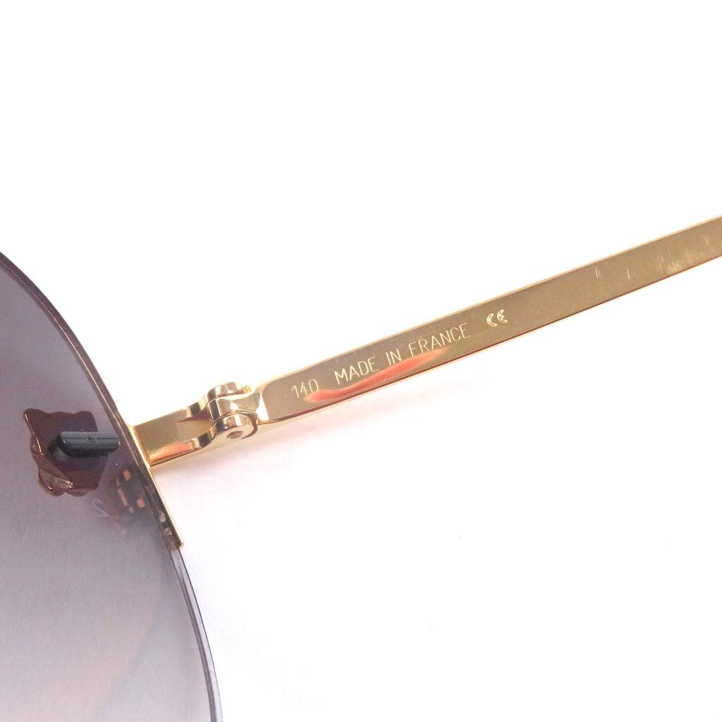 Great Cartier Sunglasses PANTHERE De Cartier Teardrop Aviator Gold Mens Used