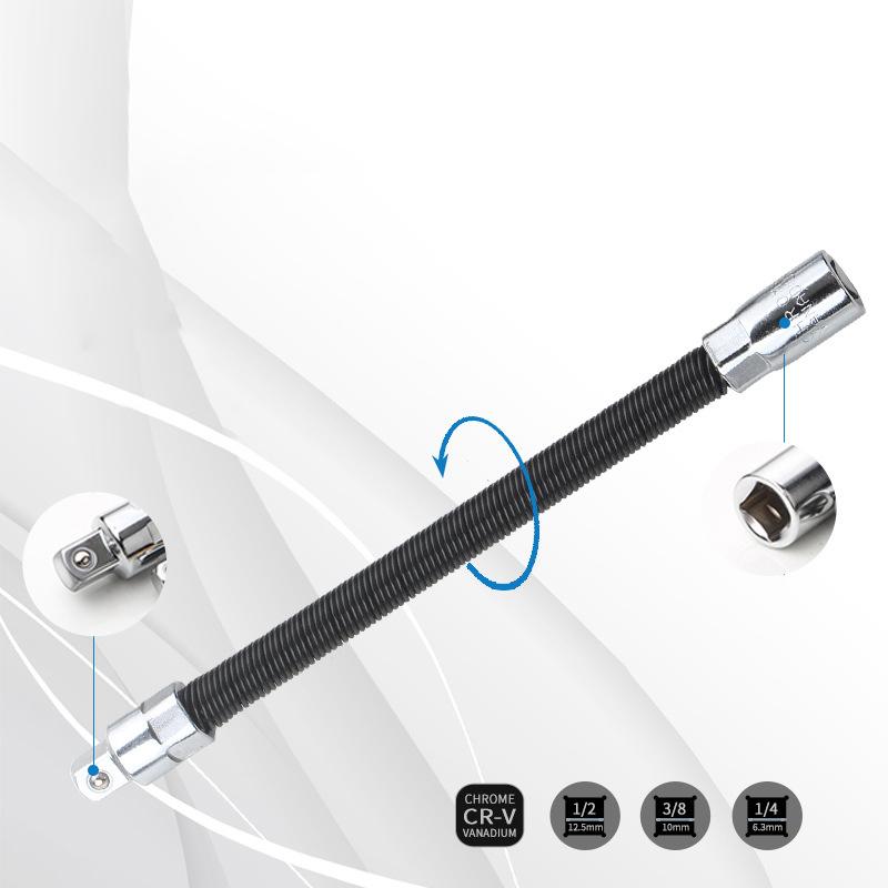 Flexible Shaft 1/4 3/8 1/2 High Torque Extension Bar Conversion Head Drive Socket Ratchet Wrench Hand Spring Post Extension Rod