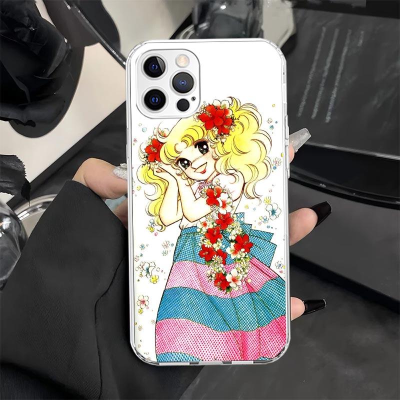 Candy 90s Anime Phone Case for iPhone 11 12 13 Mini 14 15 Plus 16 Pro Max 17 Air 16E 7 8 SE 17ProMax Soft Fundas Cover 11 12 13