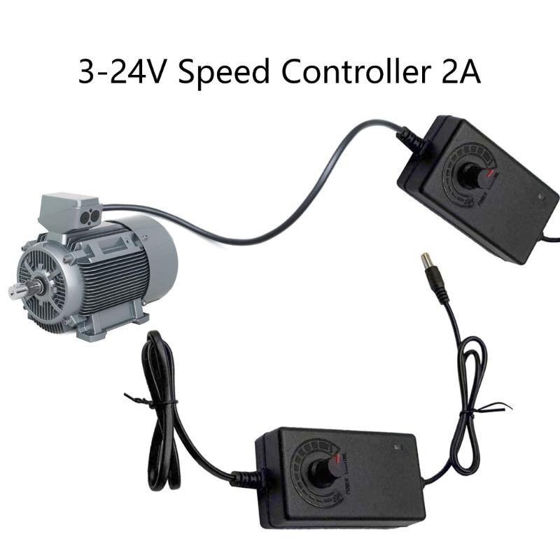 Adjustable Speed Regulator for Power Tool 3-24V Input 2A Current Knob Control Regulation Controller Switches