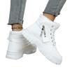 Women's Winter Sneakers With Fur White Women's Platform Sneakers Warm Women Sneakers Thick Sole Leather High Top Casual Shoes