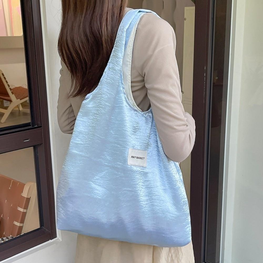 Große Kapazität Einfache Umhängetasche Elegante Unterarm-Einkaufstasche Satin-Seiden-Tragetasche Mädchen